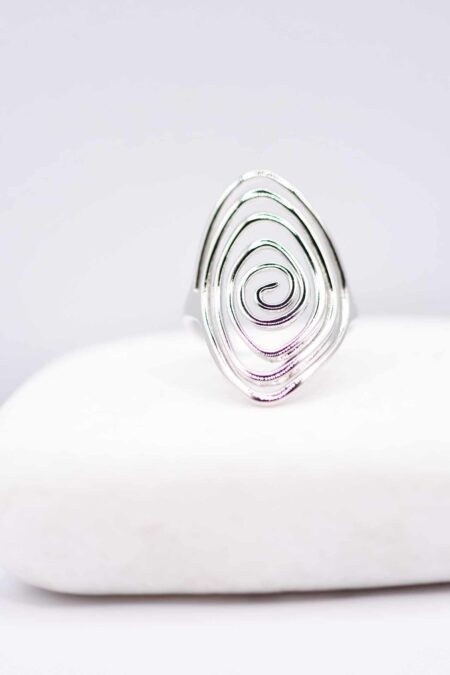 Ατσάλινο δαχτυλίδι spiral σε ασημί χρώμα - One size