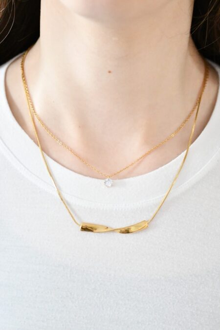 Ατσάλινο διπλό κολιέ Lina