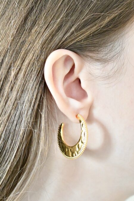 Ατσάλινα σκουλαρίκια Half Moon σε χρυσό χρώμα