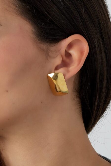 textured elegant stud earrings - gold - Stainless Steel