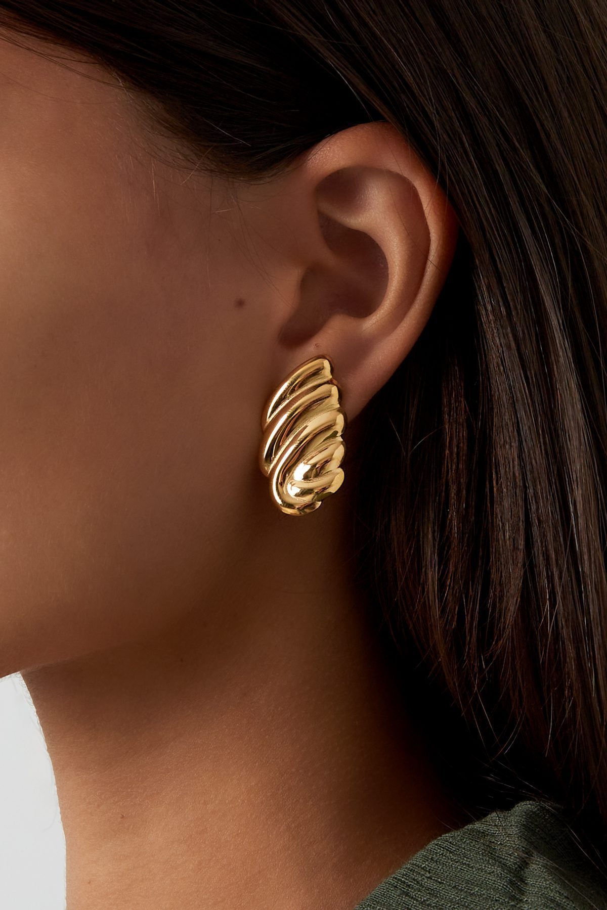 glam stud earrings - gold - Stainless Steel