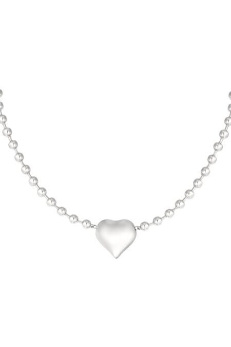 chain big heart - silver - Stainless Steel