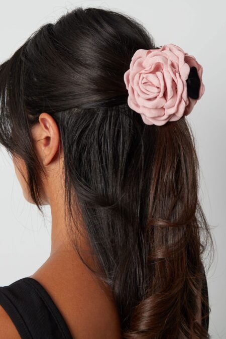 Rose hair clip - pink