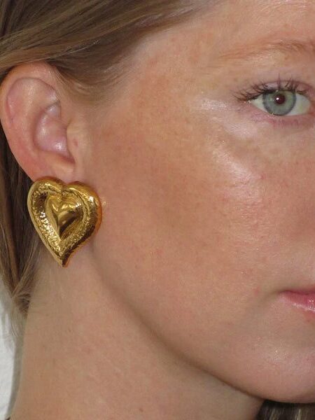 Romantic Heart Stainless Steel Gold Color earrings