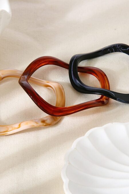 Retro Gradient Color Resin Bangles - cream (εσωτερική διάμετρος ~63mm)