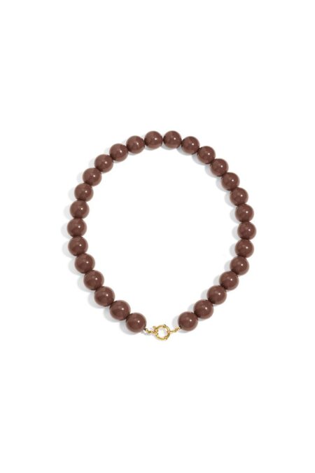 Resin Beaded Necklaces Beads Casual Daily Simple Series Women's jewelry-15mm - dark brown