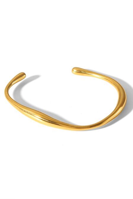 Irregular Shape Stainless Steel Gold Color Cuff Bracelet