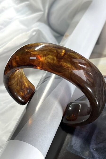 Blurred Vintage Wide - brimmed Acrylic Bangles - Open Coffee (εσωτερική διάμετρος ~63mm)