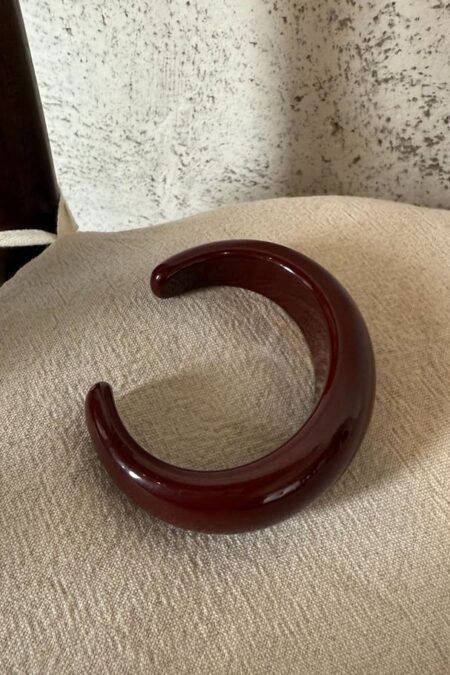 Solid Color Circle Resin Cuff Bracelet red (εσωτερική διάμετρος ~63mm)